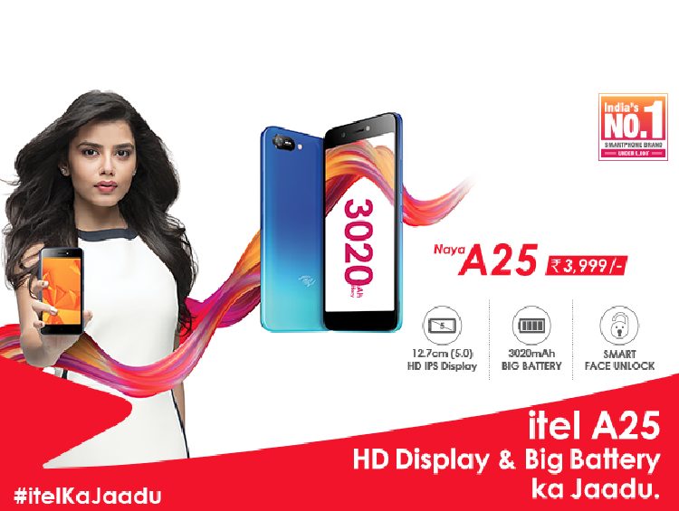 itel launches A25 – India’s 1st Smartphone with HD Display and Big Battery in less than 4K